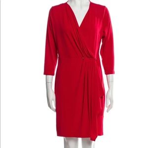 Michael Kors Wrap Dress Long Sleeve in Red Size XL